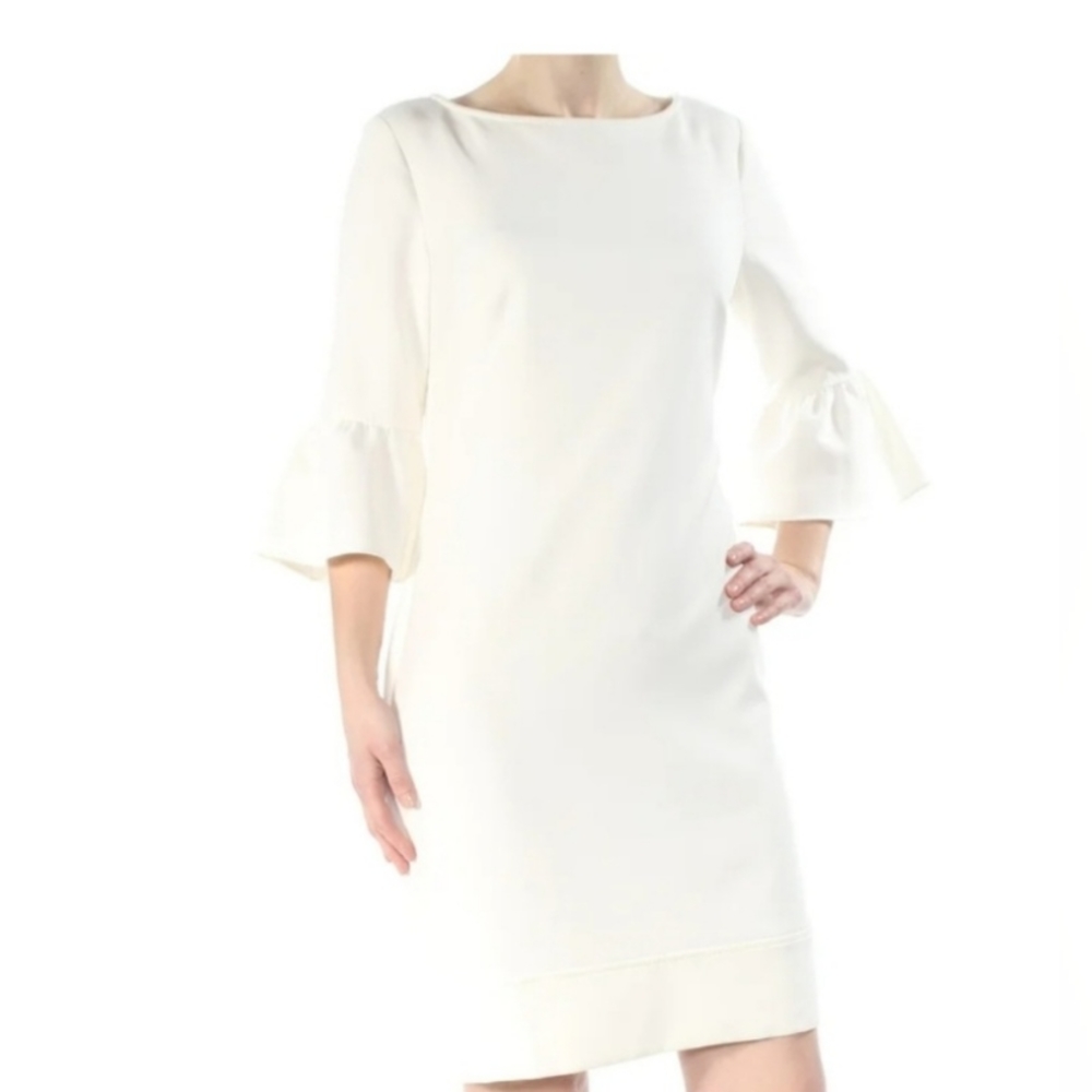 American Living bell sleeve cream dress